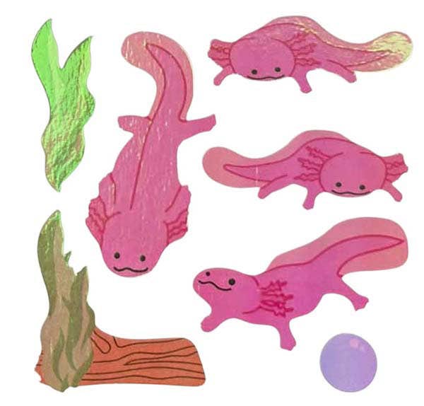 Pearl Axolotl Stickers Funny Creatures