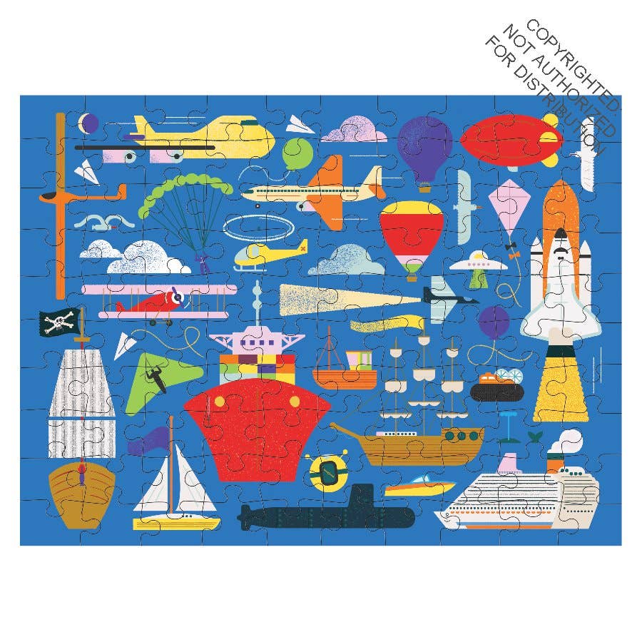 On the Move 100 Piece Double-Sided Puzzle