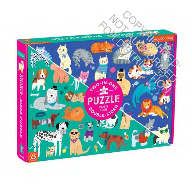 Cats & Dogs 100 Piece Double-Sided Puzzle