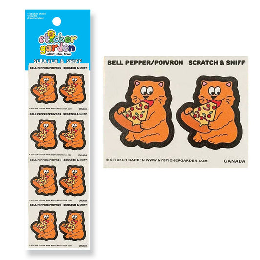 Retro Scratch and Sniff Sticker Sheet - Bell Pepper Scent