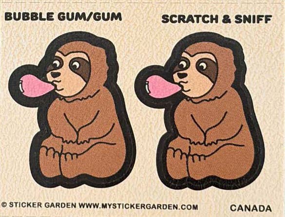 Retro Scratch and Sniff Sticker Sheet - Bubblegum Scent