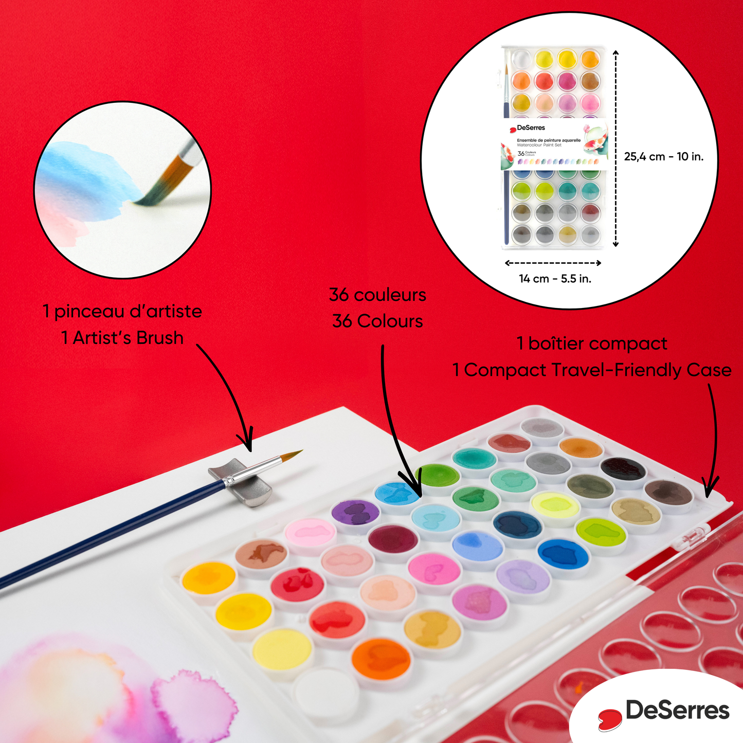 36 Colours Watercolour Set