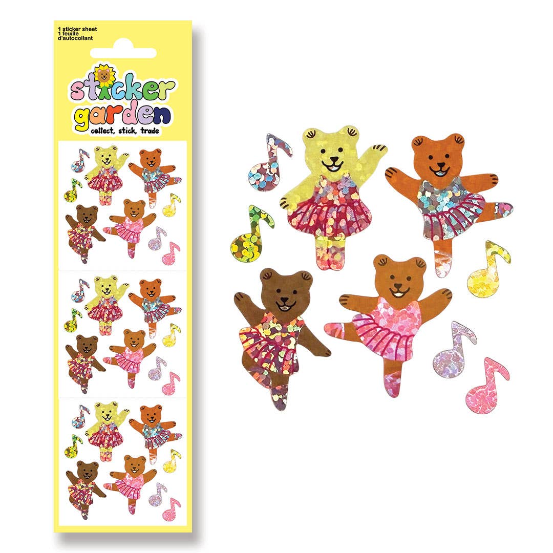 Sparkle Ballerina Bears Mini Sticker Sheet