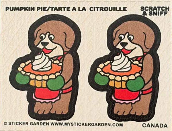 Retro Scratch and Sniff Sticker Sheet - Pumpkin Pie Scent