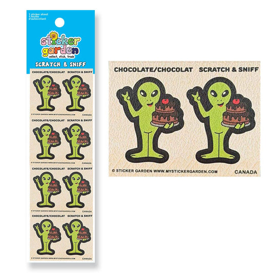 Retro Scratch and Sniff Sticker Sheet - Chocolate Scent
