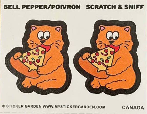 Retro Scratch and Sniff Sticker Sheet - Bell Pepper Scent
