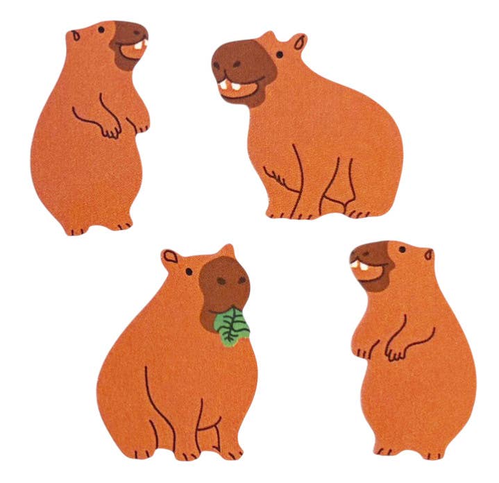 Glossy Capybara Stickers Sheet Vintage Inspired