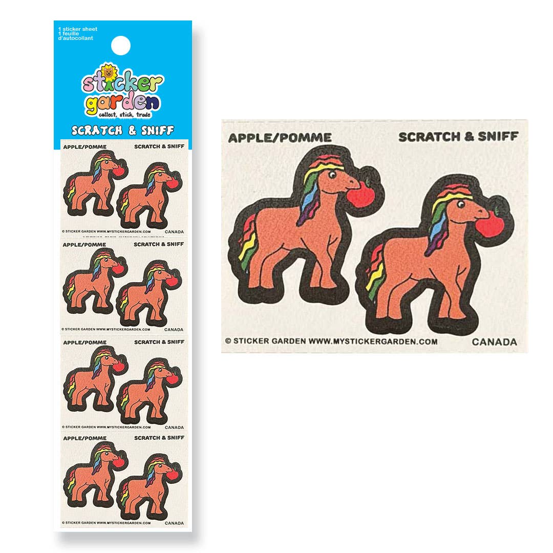 Retro Scratch and Sniff Sticker Sheet - Apple Scent