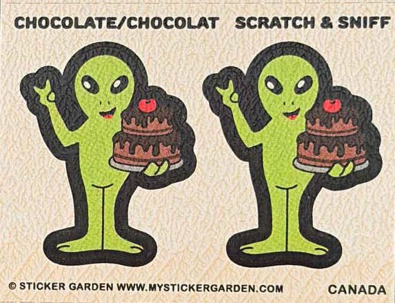 Retro Scratch and Sniff Sticker Sheet - Chocolate Scent